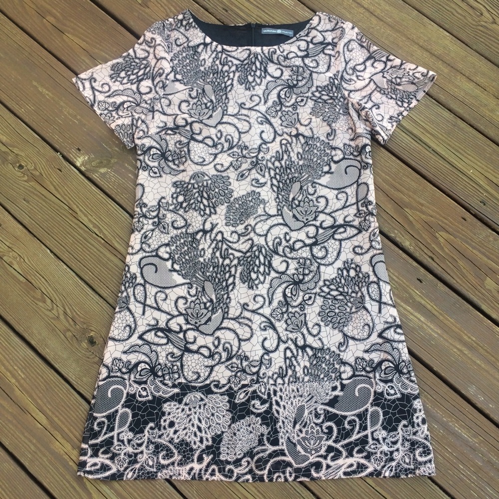 Signature Collection pink and black dress. Size S